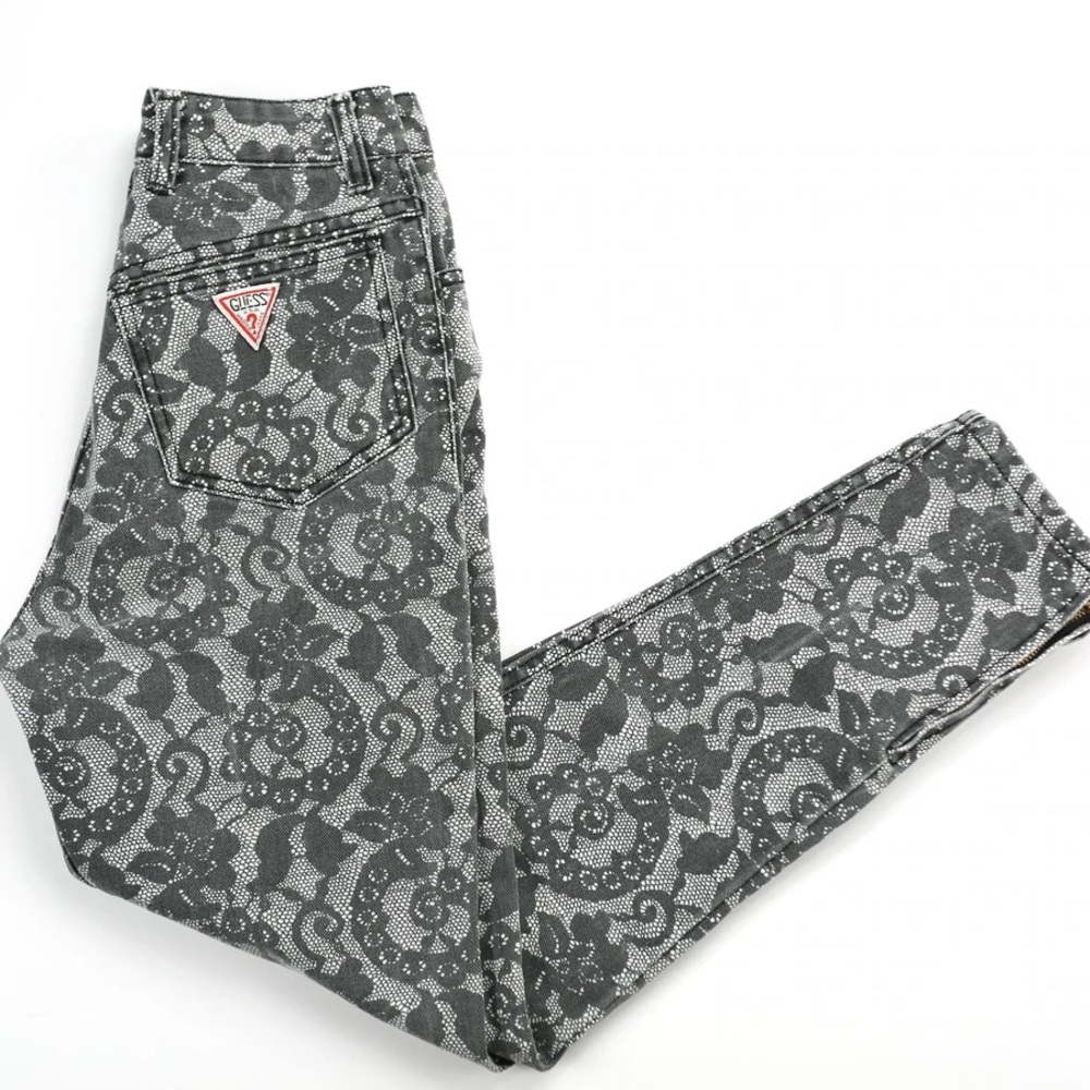 Guess Gray Floral Women Jeans